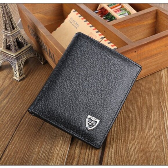 New Men's Leather Bifold ID Credit Card Holder Mini Wallet Thin Purse Billfold - Picture 3 of 7